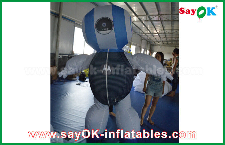 Robot Inflatable Raksasa Custom 2mH Robot Kain Oxford Custom Produk Inflatable Biru Untuk Iklan