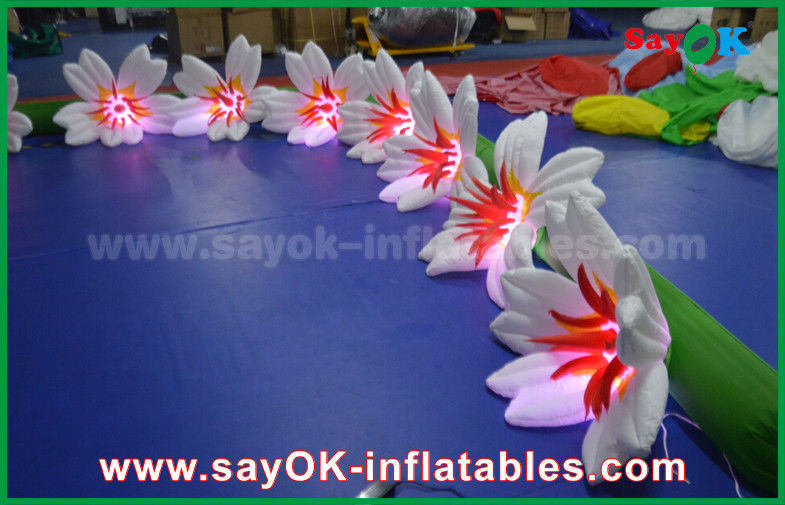 8m Panjang Nylon Inflatable Pencahayaan Dekorasi Lily Flower Chai Untuk Pernikahan