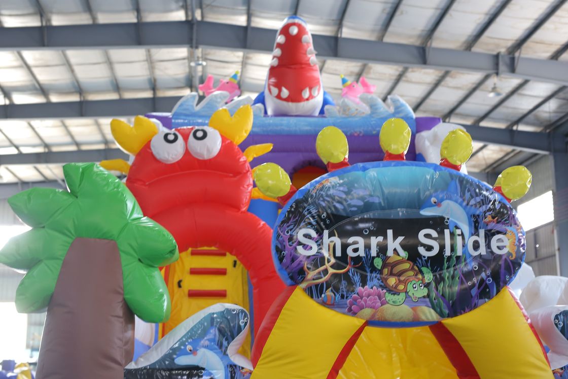 Custom Printed Inflatable Dry Slide dengan Desain Bouncy Castle untuk Acara Anak
