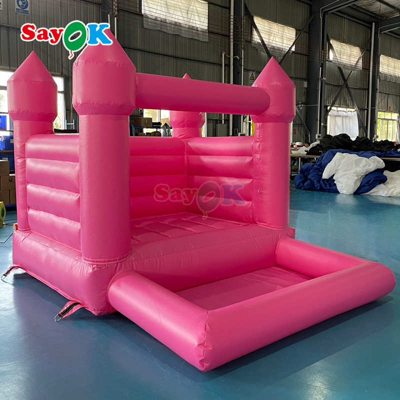 Sayok PVC Kustom Kecil Tiup Pernikahan Bouncer Rumah Pantul Tiup Merah Muda untuk Pesta Luar Ruangan