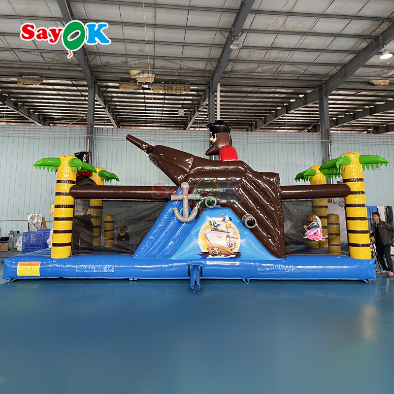 Sayok Custom Commercial Bouncing Inflatable Bounce Castle Kapal Bajak Laut Inflatable Bouncer Slide untuk Anak-anak