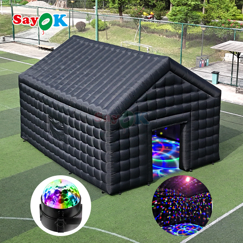 Sayok 26ft Portable Inflatable Nightclub Outdoor Party Inflatable Disco Tent Klub Malam Hitam dengan Lampu
