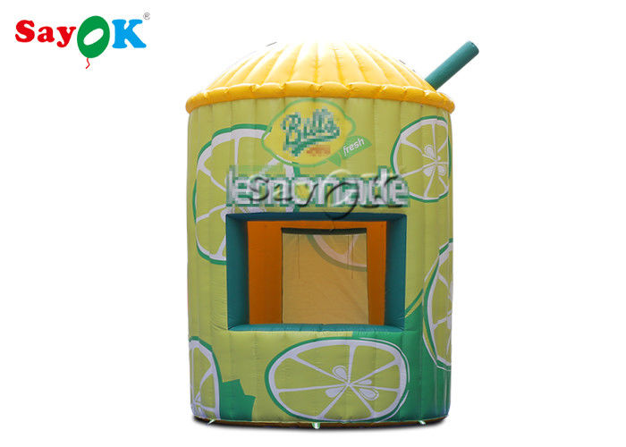 Tenda Udara Inflatable 3.5x5.3mH 0.4mm Stand Lemonade Inflatable Booth Tent Untuk Display