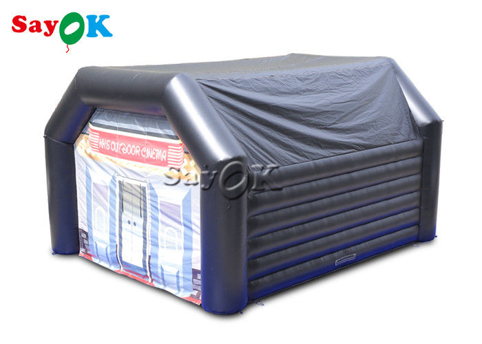Pergi di luar ruangan Tenda Inflatable Customized Hitam 0.4mm PVC Tenda Kubah Inflatable Untuk Acara