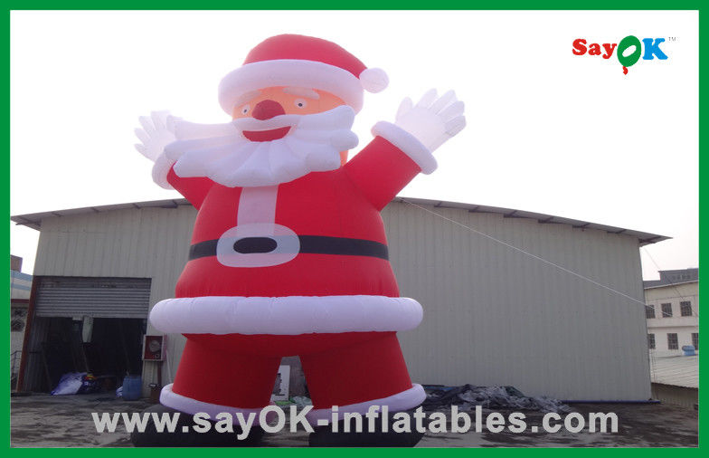 Dekorasi Pesta Inflatable Custom Merah Inflatable Natal Santa Claus Dengan Roti Inflatable Karakter Kartun