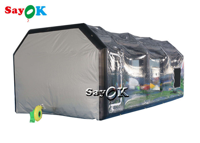 Tenda Inflatable Jelas 8x4x3mH Hitam Portabel Tenda Udara Inflatable Airtight Car Spray Booth