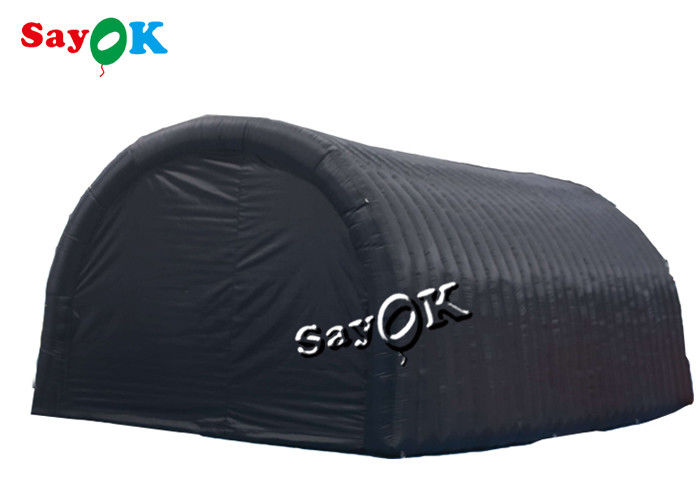 Berjalan di luar ruangan Tenda Inflatable ROHS 7.3m 24ft Hitam Tenda Saluran Inflatable Dengan Pintu
