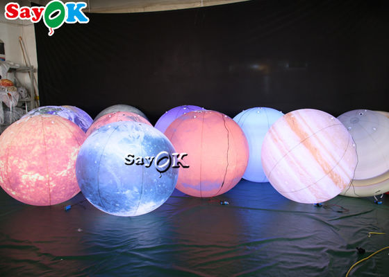 LED Besar Menggantung Dekorasi Pencahayaan Tiup Delapan Planet Bahan PVC