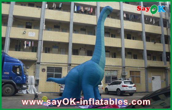 Dinosaurus Natal Inflatable 10m Biru Besar Dinosaurus Inflatable PVC Waterproof Ledakan Karakter Kartun Naga