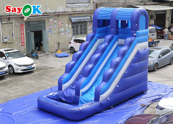 Amazing Fun Tarpaulin Air Slide Inflatable Dengan Pool Bounce Slide Air Slide Inflatable Untuk Anak-anak