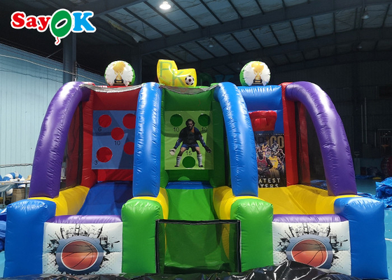 Lingkaran Basket Tiup Raksasa 5x3m Game Menembak Bola Basket Komersial Lucu