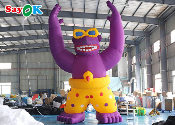 Kain Oxford Raksasa Mengembun Karakter Kartun Gorila Inflatable Iklan