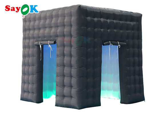 Oxford Cloth LED Inflatable Photo Booth Bilik Kamera Pintu Tengah Ganda