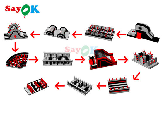 Kursus Rintangan Tiup Taman Hiburan yang Disesuaikan Meledakkan Taman Hiburan