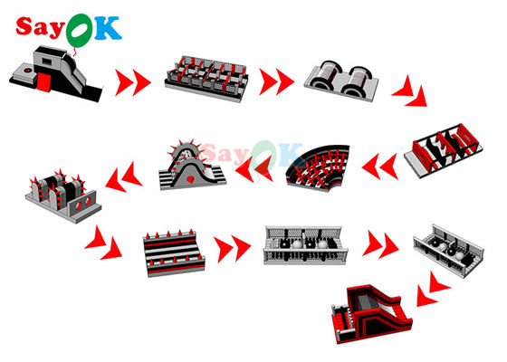 150x3.8m Tarpaulin Inflatable Rintangan Balap Game Untuk Acara