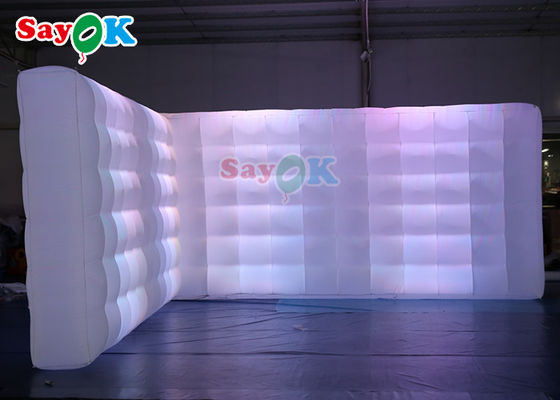 Oxord Kain Inflatable Photo Booth Backdrop Led Wall Lighting Warna-warni Inflatable Led Wall