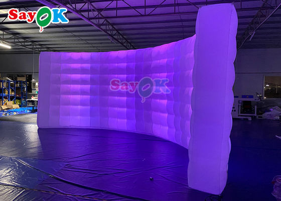 Curve Wall Multi Color Inflatable Backdrop Wall With LED Strips Photo Booth Wall Untuk Dijual