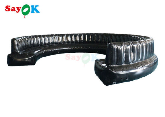 Furnitur Sofa Tiup PVC Kedap Udara Hitam 0.6mm Untuk Bagian Setengah Lingkaran