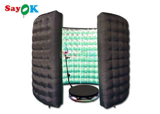 Custom Hitam Inflatable Photo Booth Acara Pesta Led Led Led 360 Photo Booth