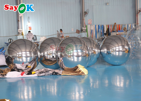 Disco Shinny Inflatable Mirror Ball Dekorasi Acara Besar PVC Floating Sphere Mirror Balon