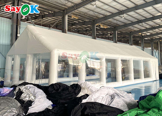 Tenda kolam renang pribadi Tenda penutup persegi tertiup dengan blower