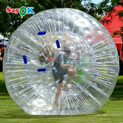 Bola Aqua Zorbing yang bisa diisi dengan air transparan PVC Cylinder Bola Gelembung Air Manusia untuk permainan air