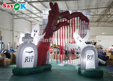 Durable 5 * 4m Inflatable Liburan Dekorasi Halloween Entrance Archway Dengan Lampu LED