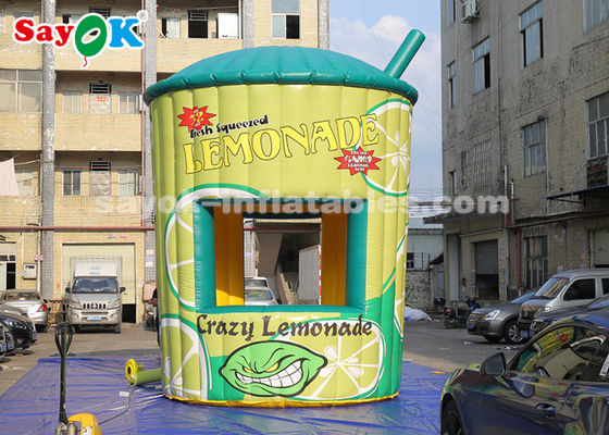 Tenda Canopy Inflatable 5m Tinggi PVC Inflatable Lemonade Stand Booth Dengan Blower Untuk Bisnis
