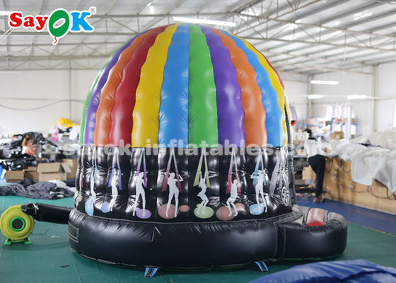 Tenda Luar Ruangan Inflatable PVC Tarpaulin Warna Inflatable Disco Dome Dengan Magic Led Light CE SGS ROHS