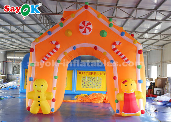C4 * 4m Oxford Fabric Inflatable Natal Archway Untuk Dekorasi Liburan