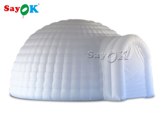 Tenda Luar Ruangan Inflatable 5m White Inflatable Igloo Dome Tent With Led Light Untuk Acara Pernikahan