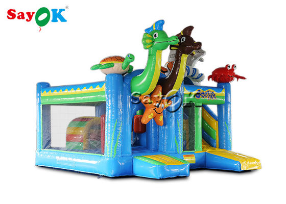 5.5x5x3.9mH Sea World Tema Anak Inflatable Bounce Slide