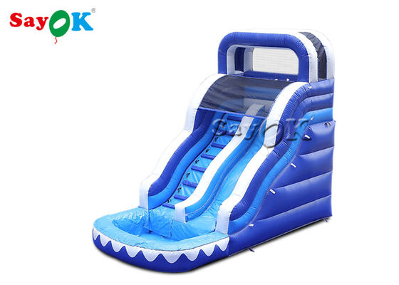 Commercial Inflatable Slide Dewasa Dan Anak Double Lane Inflatable Slip Dan Slide Dengan Kolam Renang