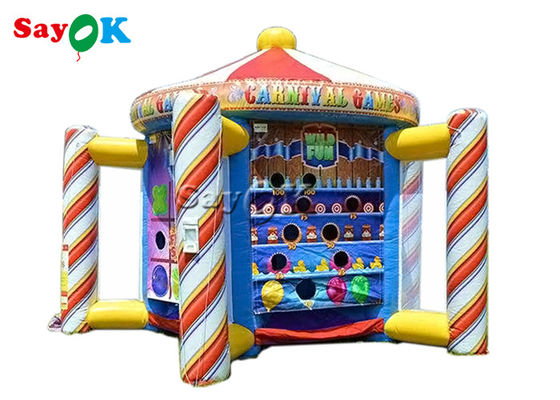 Rintangan Inflatable Olahraga Utama 5 In1 Karnaval Inflatable Midway Dartboard Toss Game
