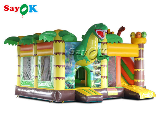 Pesta Dinosaurus Komersial 5.3x5x3.4mH Slide Bouncer Tiup