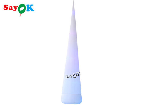 7m 23ft White Led Inflatable Traffic Cone Dengan Lampu Berubah Warna