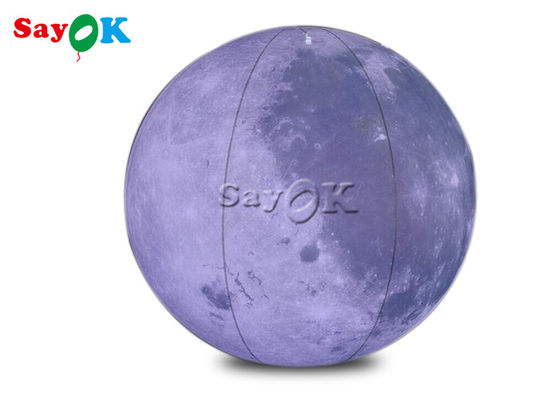 0.2mm PVC 6.6ft Raksasa Led Inflatable Moon Light Balloon Untuk Dekorasi Panggung Tema Luar Angkasa
