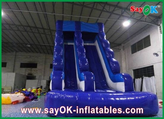 0.55mm PVC Water Slide Inflatable L6 X W3 X H5m Waterproof 3 Lapisan Inflatable Slide Untuk Kolam Renang
