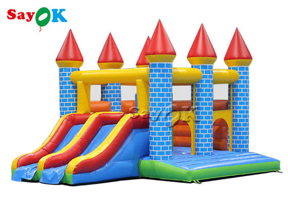Taman Bermain Anak-anak Rumah Bouncing Tiup Warna-warni Dengan Slide 5m 16.40ft