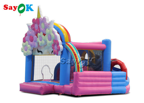 Sayok Flower Theme Inflatable Bouncing Trampoline Dengan Slide Inflatable Bounce House Bouncing Jumpers