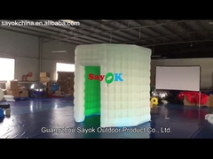 Warehouse Black Inflatable Oval Photo Booth Inflable Led Tent Dengan Air Blower Attractive