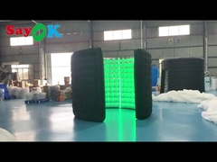 Pabrik booth foto tiup dinding dinding melengkung hitam dipimpin photo booth