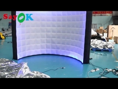 Hot Selling Portable Curved Inflatable Photo Booth Backdrop Wall Untuk Pameran