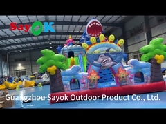 Komersial Blow Up Inflatable Castle Jumping Combo Bounce House Inflatable Castle Bounce Slide