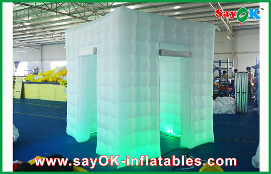 Photo Booth Decorations Purple Square Inflatable LED Photo Booth Enclosure Dengan Lampu Led
