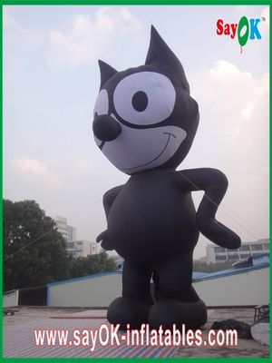 Blow Up Karakter Kartun Kucing Hitam Inflatable / Kain Oxford Kuat Inflatable Height 8m
