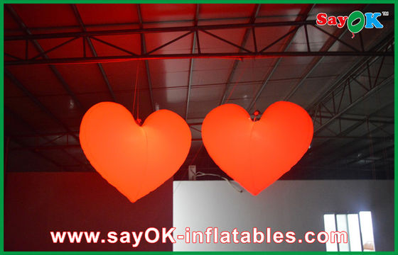 Pernikahan Romantis Tunggu Led Inflatable Jantung Dengan 190T Nylon Kain