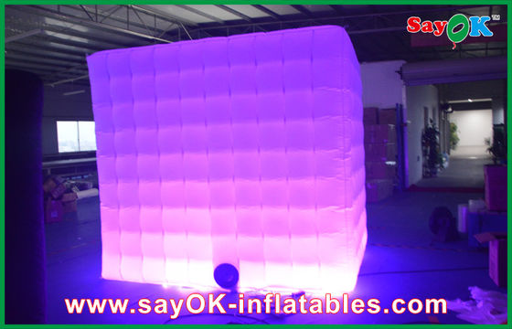 Portable Photo Booth 210d Oxford Kain Tahan Air Inflatable Photo Booth Tenda Ungu Lampu Led