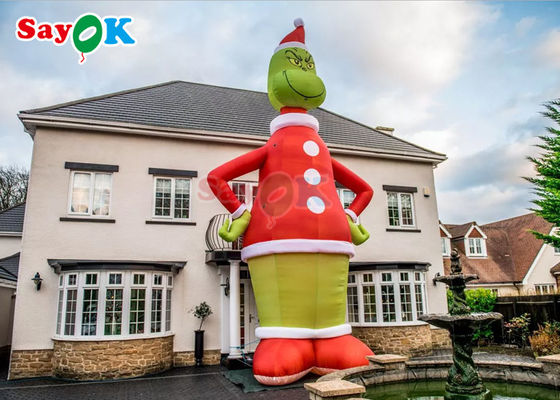 Balon Karakter Inflatable Iklan Grinch Inflatable 9m 30ft Besar Santa Dekorasi Natal Kartun