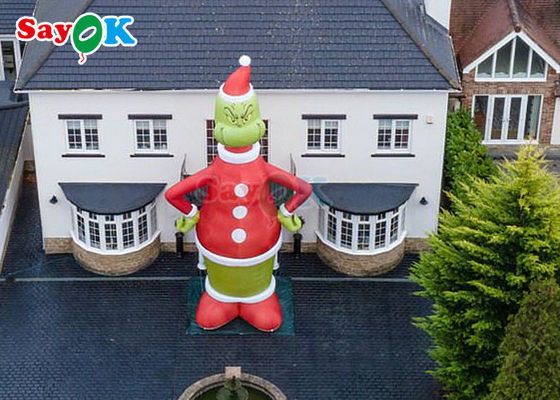 Balon Karakter Inflatable Iklan Grinch Inflatable 9m 30ft Besar Santa Dekorasi Natal Kartun